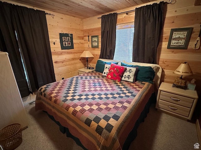 9281 N Uinta Dr Unit 348, Oakley, UT 84055 - carpeted bedroom with wooden walls and wood ceiling