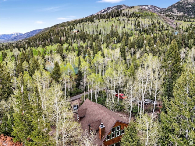 9281 N Uinta Dr, Oakley, UT 84055 - view from above of property with mountains and a heavily wooded area