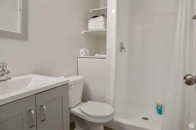 751 E Scott Ave, Millcreek, UT 84106 - bathroom with a shower with shower curtain, toilet, and vanity