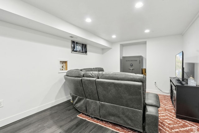 981 N Tremont St, Tremonton, UT 84337 - living area with recessed lighting, baseboards, and dark wood-style flooring