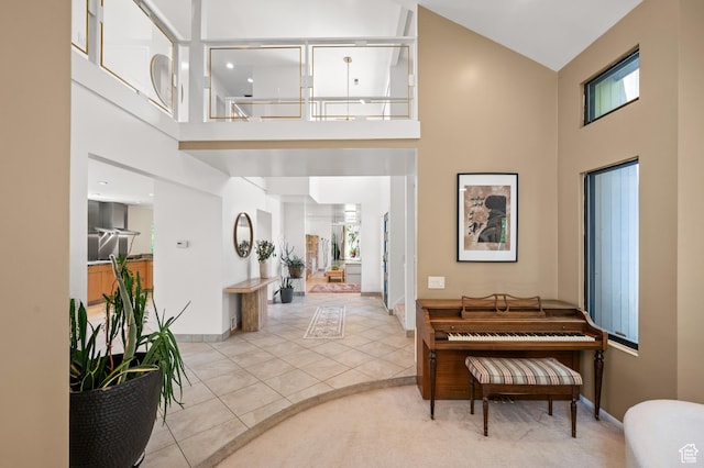 8848 S Willow Hills Ct, Sandy, UT 84093 - tiled foyer with a towering ceiling and baseboards