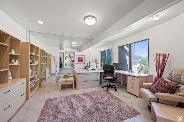 8848 S Willow Hills Ct, Sandy, UT 84093 - office featuring light tile patterned floors and recessed lighting