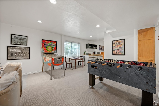 8848 S Willow Hills Ct, Sandy, UT 84093 - rec room with light colored carpet, recessed lighting, and baseboards