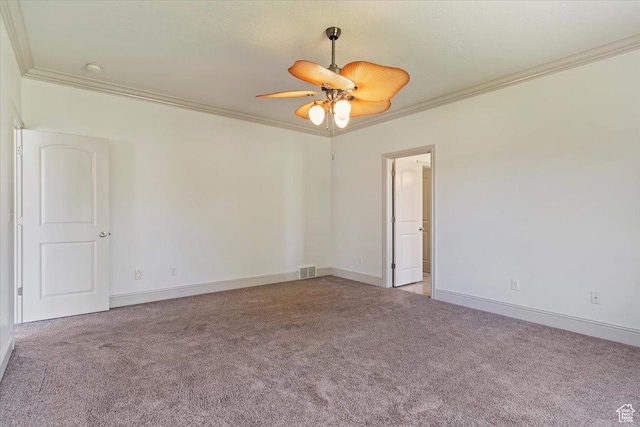 3524 N 3000 W, Farr West, UT 84404 - carpeted empty room featuring crown molding, baseboards, and ceiling fan