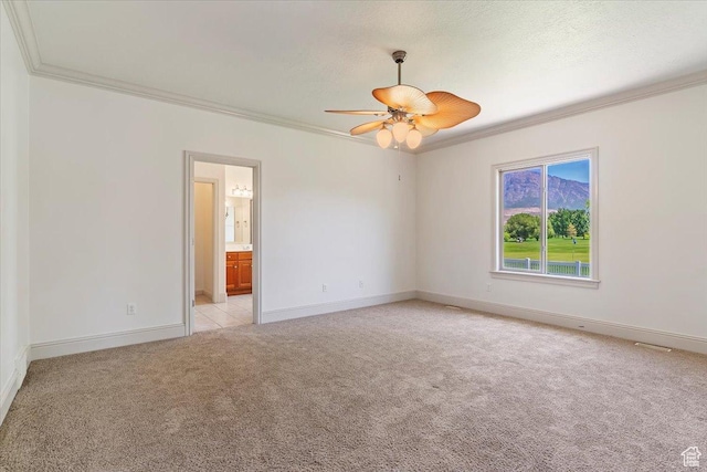 3524 N 3000 W, Farr West, UT 84404 - unfurnished room with ornamental molding, light carpet, baseboards, and ceiling fan