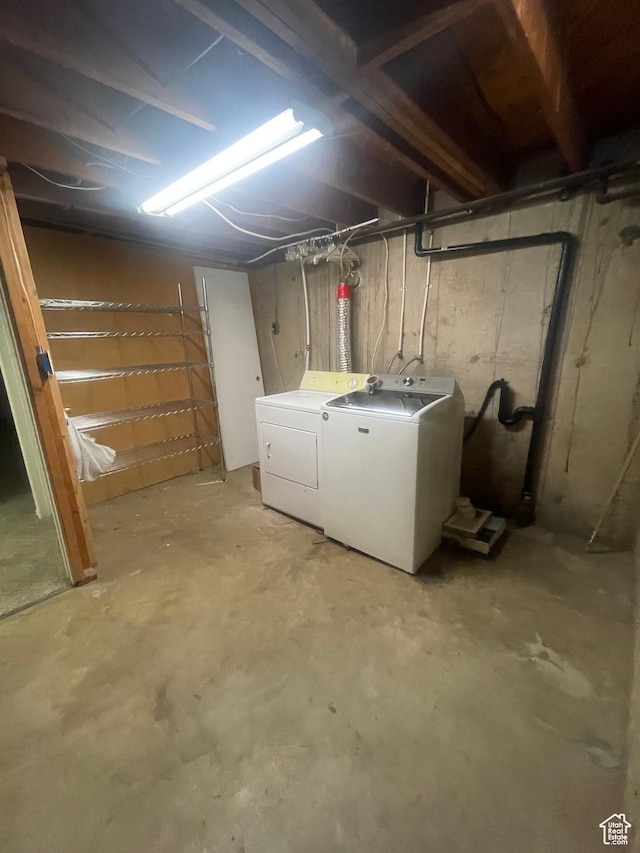 5890 S 2625 W, Roy, UT 84067 - unfinished basement with washing machine and clothes dryer