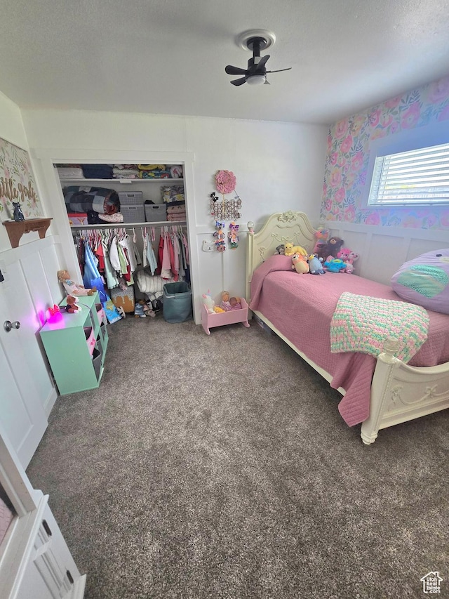 1191 N Geneva Rd, Provo, UT 84601 - carpeted bedroom with a closet and a ceiling fan