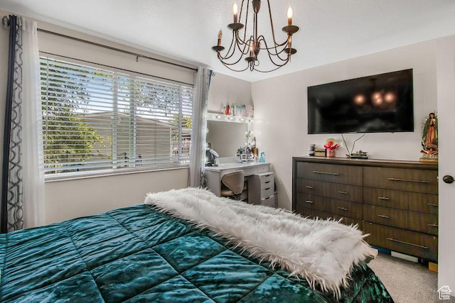 3631 W 7910 S, West Jordan, UT 84088 - bedroom with a chandelier and carpet floors