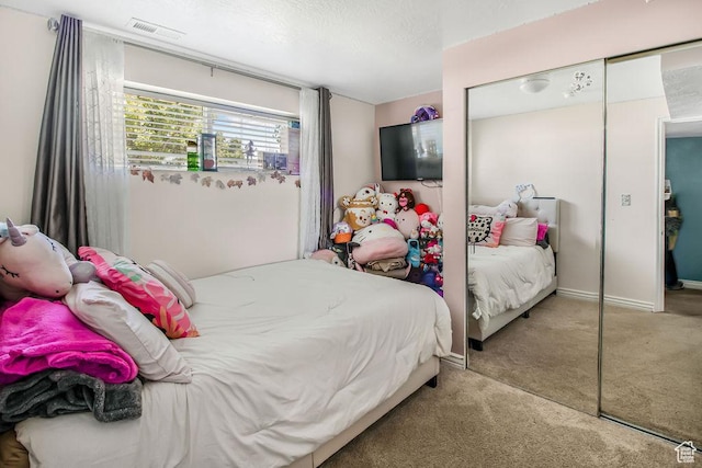 3631 W 7910 S, West Jordan, UT 84088 - carpeted bedroom with a closet, baseboards, and a textured ceiling