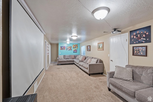 1265 W 1625 S, Syracuse, UT 84075 - living room featuring a textured ceiling, carpet, and baseboards