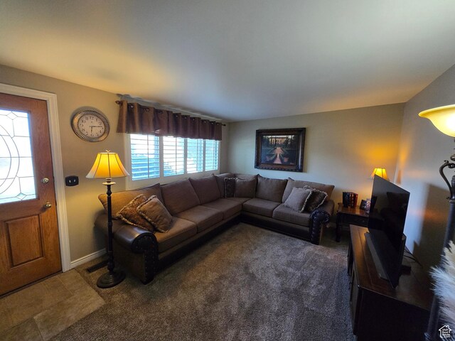 1549 W Marty Cir W, West Jordan, UT 84084 - carpeted living room featuring baseboards