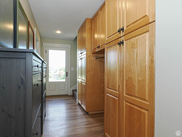 919 E 13800 S, Draper, UT 84020 - entryway with dark wood finished floors, recessed lighting, and stairway