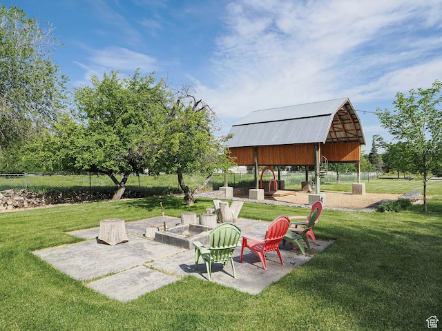 919 E 13800 S, Draper, UT 84020 - view of yard featuring a fire pit and a gazebo