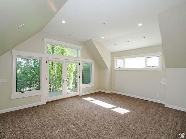 919 E 13800 S, Draper, UT 84020 - additional living space featuring carpet, vaulted ceiling, baseboards, and recessed lighting