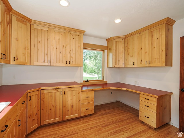 919 E 13800 S, Draper, UT 84020 - unfurnished office with built in desk, light wood-style flooring, and recessed lighting
