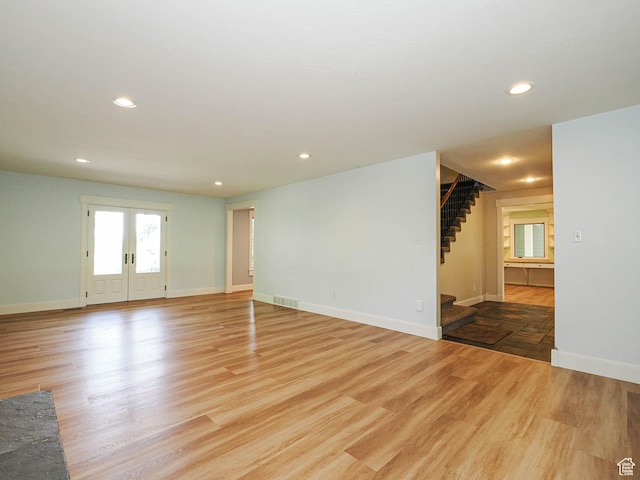 919 E 13800 S, Draper, UT 84020 - empty room featuring stairway, light wood-type flooring, baseboards, and recessed lighting