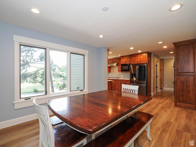 919 E 13800 S, Draper, UT 84020 - dining space with baseboards, recessed lighting, and light wood-type flooring