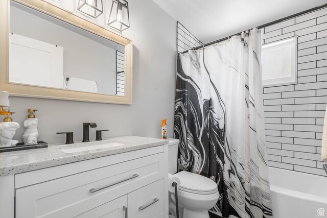 4206 S Whipoorwhil St W, West Valley City, UT 84120 - bathroom with vanity, toilet, and shower / tub combo