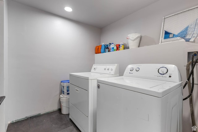 4206 S Whipoorwhil St W, West Valley City, UT 84120 - washroom featuring washing machine and dryer and recessed lighting