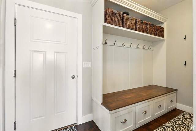 2986 S Stonebridge Dr W, Nibley, UT 84321 - mudroom with baseboards and dark wood-style flooring