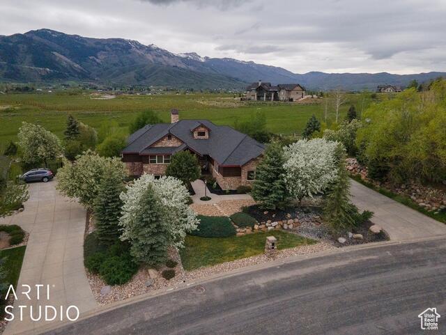 3575 N Foothill Ln, Eden, UT 84310 - aerial view of sparsely populated area with mountains