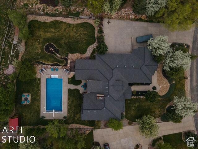 3575 N Foothill Ln, Eden, UT 84310 - aerial overview of property's location with a pool