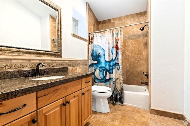 5548 E Emigration Canyon Rd E, Salt Lake City, UT 84108 - bathroom with toilet, vanity, and shower / tub combo with curtain