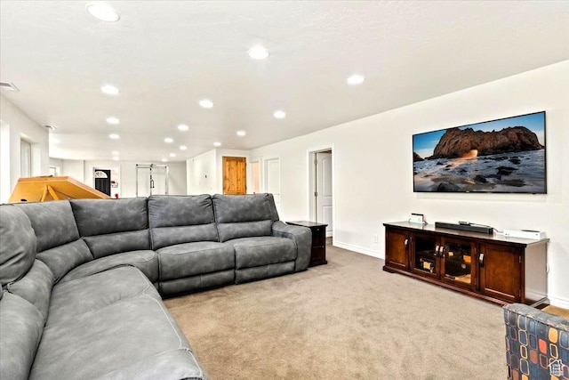 5548 E Emigration Canyon Rd E, Salt Lake City, UT 84108 - living area with light carpet, recessed lighting, and baseboards