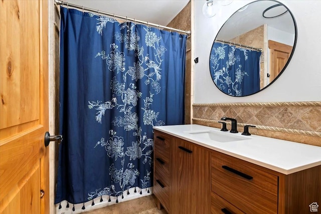 5548 E Emigration Canyon Rd E, Salt Lake City, UT 84108 - bathroom featuring vanity and a shower with shower curtain