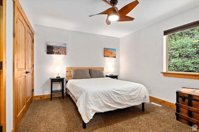 5548 E Emigration Canyon Rd E, Salt Lake City, UT 84108 - carpeted bedroom with baseboards and ceiling fan
