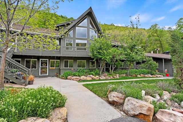 5548 E Emigration Canyon Rd E, Salt Lake City, UT 84108 - back of house with stairs and a deck