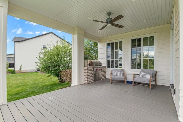 567 W Cascade Meadows Loop S, Midway, UT 84049 - deck featuring ceiling fan and a lawn