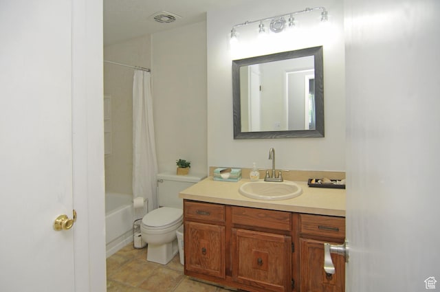 1185 W 725 N, Clearfield, UT 84015 - full bath featuring vanity, toilet, shower / bath combo, and tile patterned flooring