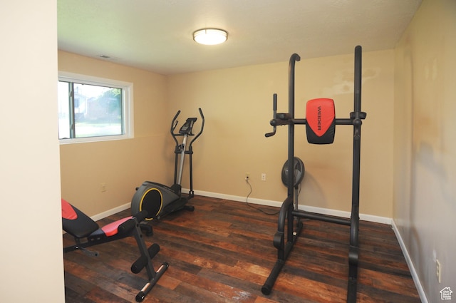 1185 W 725 N, Clearfield, UT 84015 - exercise area with hardwood / wood-style floors and baseboards