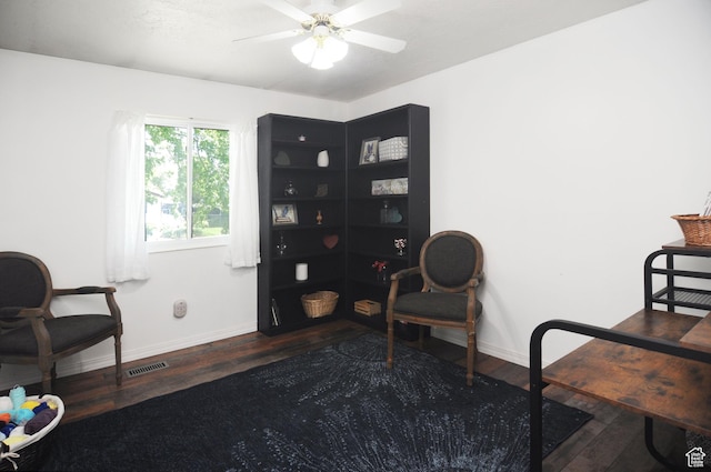 1185 W 725 N, Clearfield, UT 84015 - sitting room featuring wood finished floors, baseboards, and a ceiling fan