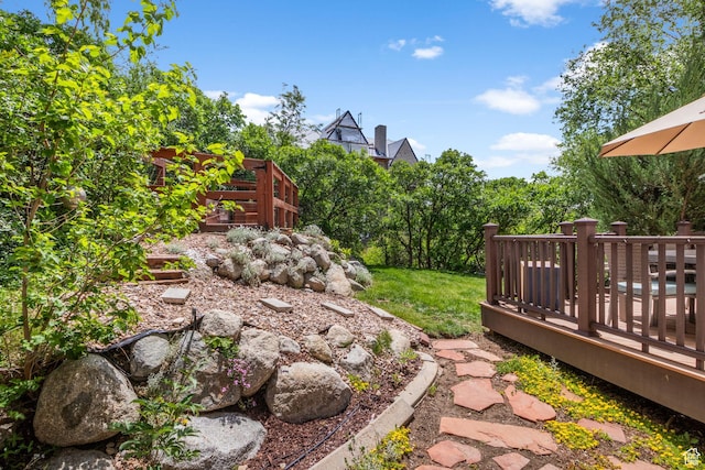 2016 E Graystone Ln S, Draper, UT 84020 - view of yard with a wooden deck