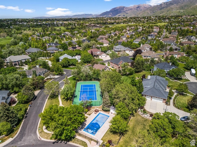 2016 E Graystone Ln S, Draper, UT 84020 - aerial perspective of suburban area featuring a pool area and mountains