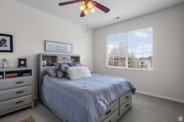 2016 E Graystone Ln S, Draper, UT 84020 - bedroom featuring light carpet, baseboards, and ceiling fan