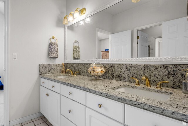 2016 E Graystone Ln S, Draper, UT 84020 - bathroom with double vanity and tile patterned flooring