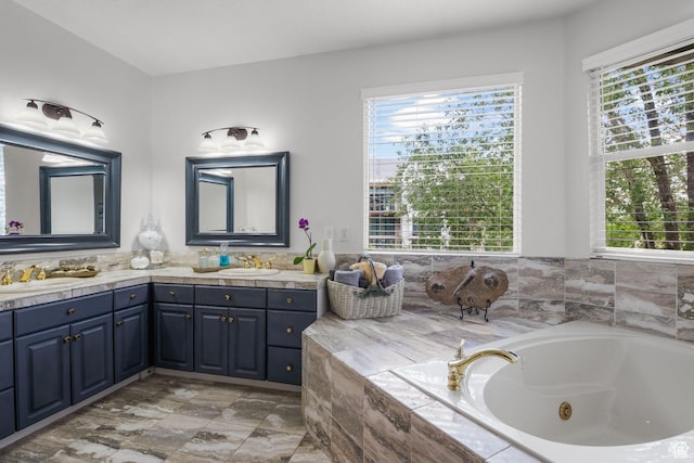 2016 E Graystone Ln S, Draper, UT 84020 - bathroom featuring plenty of natural light, double vanity, and a whirlpool tub
