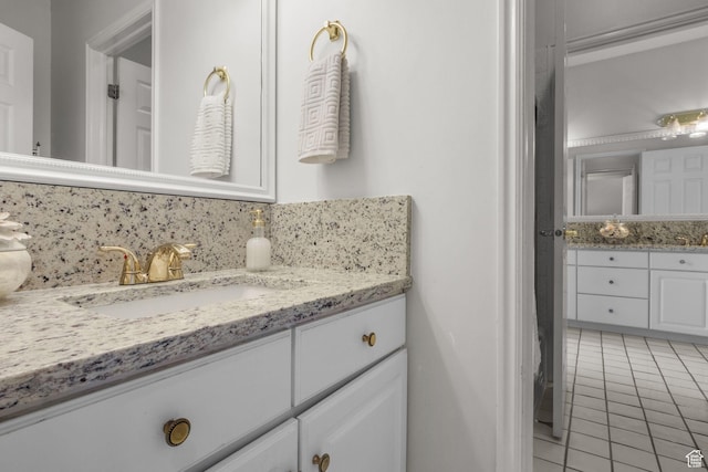 2016 E Graystone Ln S, Draper, UT 84020 - full bath with tile patterned floors, backsplash, and vanity