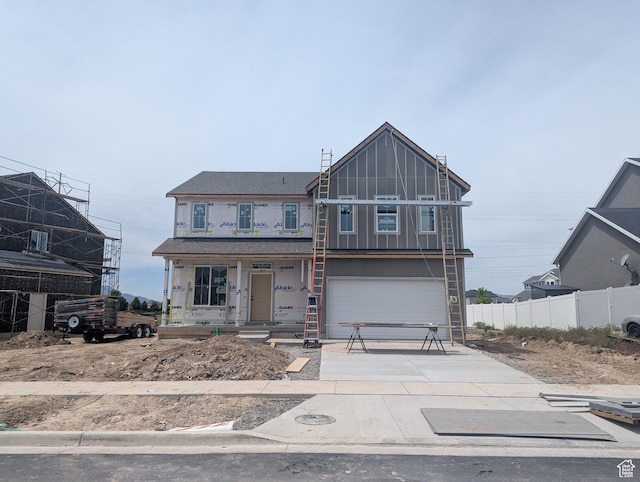 737 N Plainsman Dr Unit 108, Spanish Fork, UT 84660 - property in mid-construction with concrete driveway, a garage, and covered porch