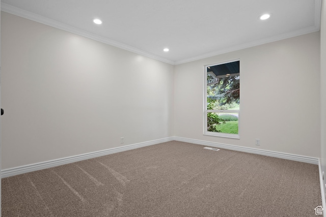 2592 S 50 W, Bountiful, UT 84010 - spare room featuring recessed lighting, ornamental molding, carpet flooring, and baseboards