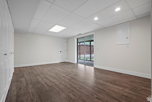 2592 S 50 W, Bountiful, UT 84010 - spare room with dark wood-style floors, a paneled ceiling, baseboards, and recessed lighting