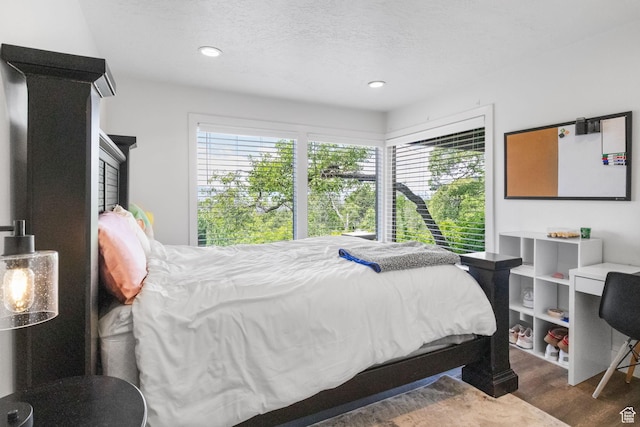 1900 N 1400 E, Provo, UT 84604 - bedroom featuring wood finished floors, recessed lighting, and a textured ceiling