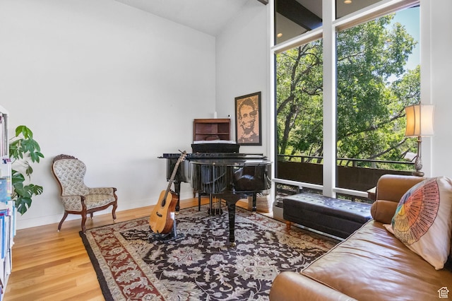 1900 N 1400 E, Provo, UT 84604 - sitting room featuring wood finished floors, baseboards, and vaulted ceiling