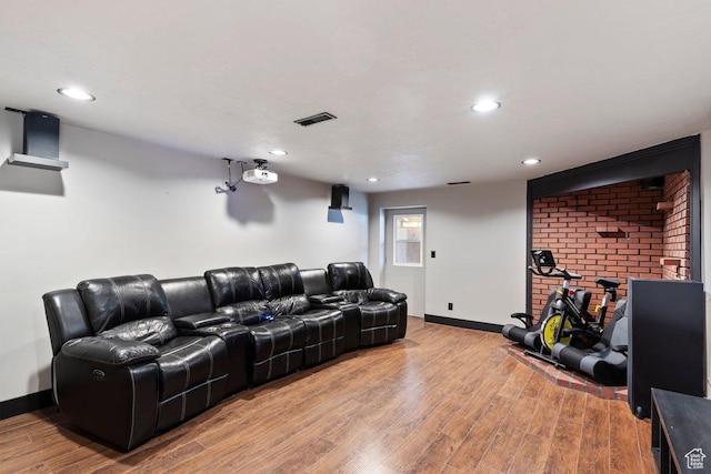2149 E 3325 N, Layton, UT 84040 - cinema room with light wood finished floors, baseboards, and recessed lighting