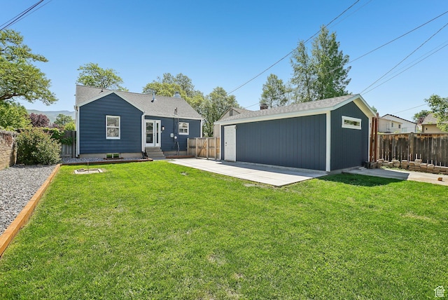 2672 S Filmore St, Salt Lake City, UT 84106 - back of property featuring entry steps, an outdoor structure, and a patio