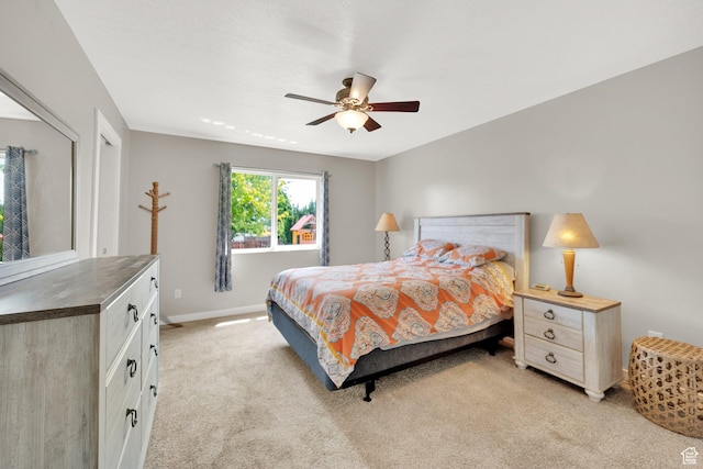 7215 S Aerie Hill Dr W, West Jordan, UT 84081 - bedroom featuring light colored carpet, baseboards, and a ceiling fan