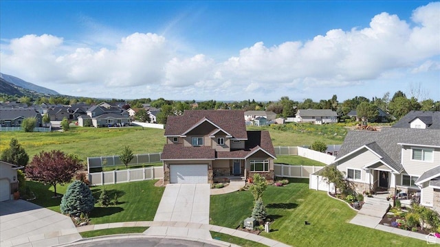 2007 N 850 E, North Ogden, UT 84414 - view of front of house featuring a residential view, stone siding, concrete driveway, and an attached garage